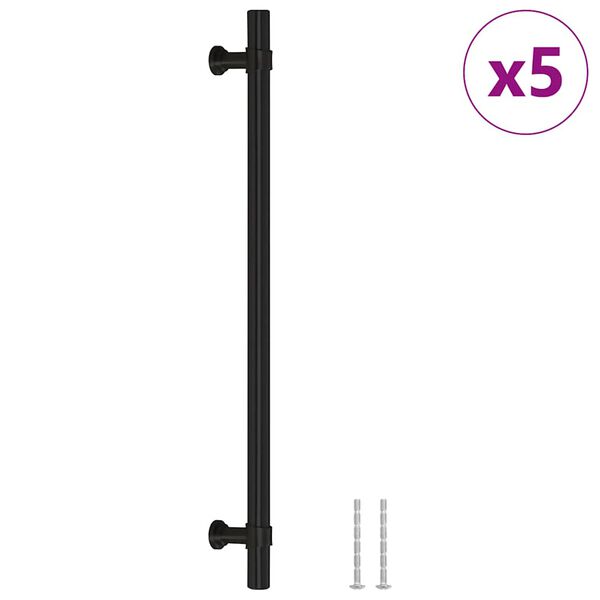 vidaXL Cabinet Handles 5 pcs Black 224 mm Stainless Steel