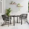 vidaXL Garden Dining Set 7 pcs Grey Poly rattan