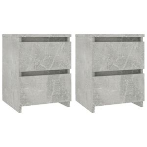 vidaXL Bedside Cabinets 2 pcs Concrete Grey 30x30x40 cm Engineered Wood