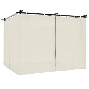 vidaXL Gazebo with Curtains Cream 3x3 m Steel