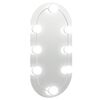 vidaXL Mirror With Led Light | Silver | Glass and Plastic | Medium | Oval Mirror