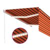 vidaXL Manual Retractable Awning with Blind&LED 3.5x2.5m Orange&Brown