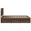vidaXL Bed Frame with Headboard Brown Oak 140 x 200 cm Solid Pine Wood
