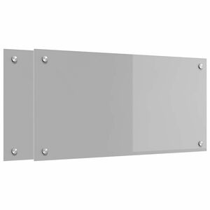 vidaXL Kitchen Backsplash 2 pcs Light Grey 80 x 40 cm Tempered Glass