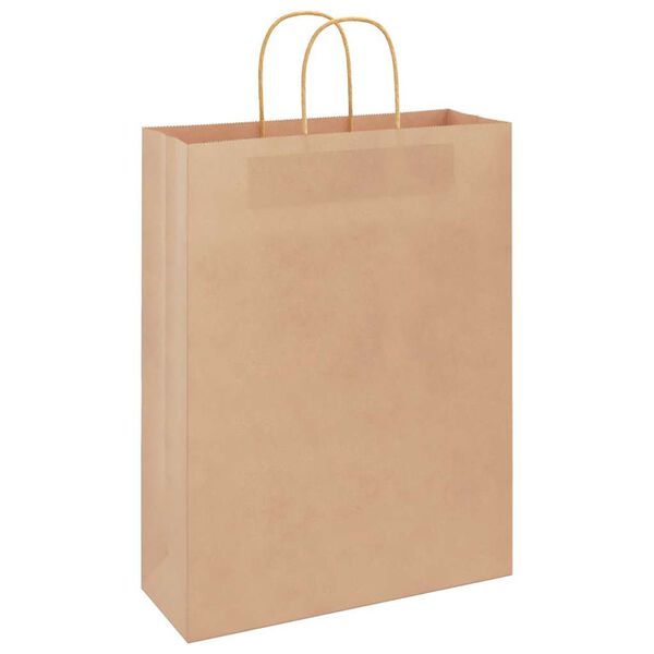 vidaXL Paper Bags 50 pcs with Handles Brown 32x12x42 cm