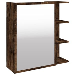 vidaXL Bathroom Mirror Cabinet Smoked Oak 62.5x20.5x64cm Engineered Wood