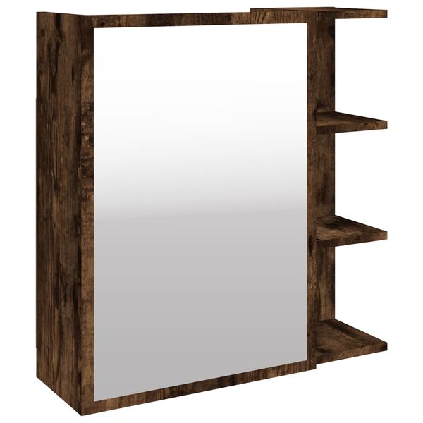 vidaXL Bathroom Mirror Cabinet Smoked Oak 62.5x20.5x64cm Engineered Wood