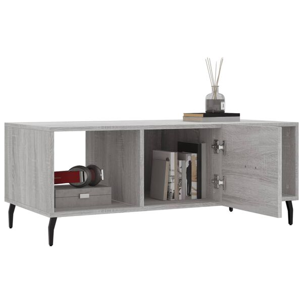 vidaXL Coffee Table Grey Sonoma 102x50x40 cm Engineered Wood