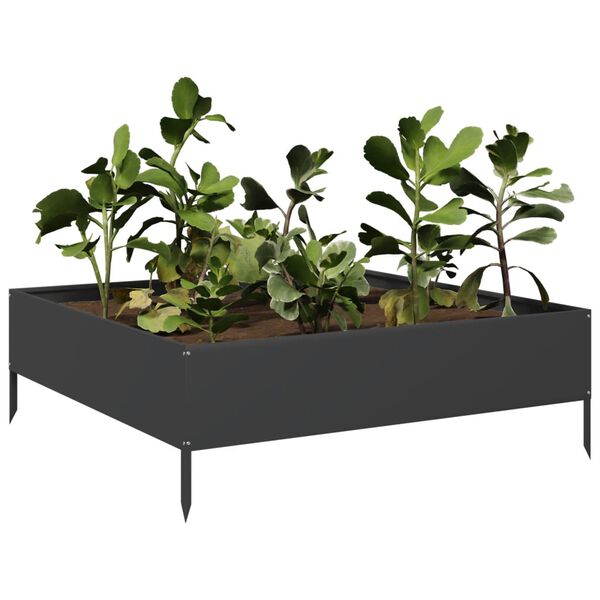 vidaXL Garden Raised Bed Black 100x100x33.5 cm Steel