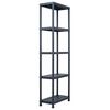 vidaXL Storage Shelf Racks 5 pcs Black 125 kg 60x30x180 cm Plastic