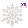vidaXL 70 Piece Christmas Bauble Set Silver and White