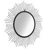 vidaXL Wall Mirror Sunburst 80 cm Black