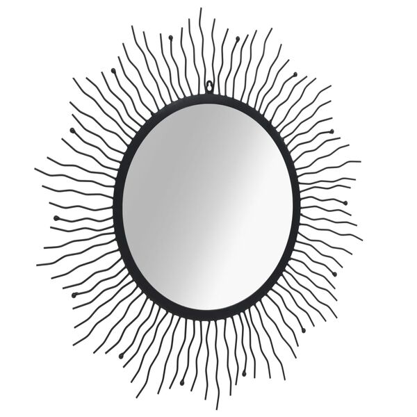 vidaXL Wall Mirror Sunburst 80 cm Black