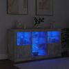 vidaXL Sideboard with LED Lights Concrete Grey 123x37x67 cm