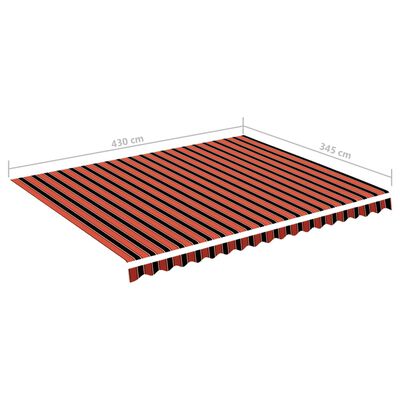 vidaXL Replacement Fabric for Awning Orange and Brown 4.5x3.5 m
