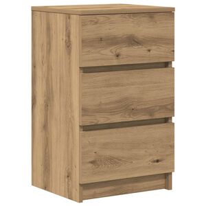 vidaXL Bedside Cabinet with 3 Drawers Artisan Oak 39x35x65 cm