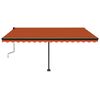 vidaXL Manual Retractable Awning with LED 450x350 cm Orange and Brown