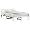 vidaXL Bed Frame with Headboard White 120 x 190 cm Solid Pine Wood