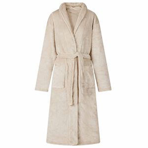 vidaXL Bathrobe without Hood Beige XXXL Flannel