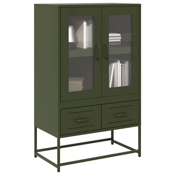 vidaXL Highboard Olive Green 68x39x111.5 cm Steel