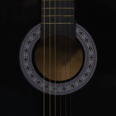 vidaXL Classical Guitar for Beginner and Kids Black 3/4 36"