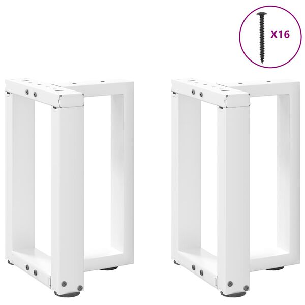 vidaXL Coffee Table Legs T-Shaped&nbsp;2 pcs White 38x25x(42-43) cm Steel