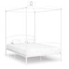 vidaXL Canopy Bed Frame without Mattress White Metal 120x200 cm