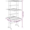 vidaXL 3-Tier Laundry Drying Rack with Wheels Silver 60x70x129 cm