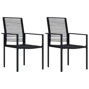 vidaXL Garden Chairs 2 pcs PVC Rattan Black