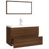 vidaXL Bathroom Furniture Set Brown Oak Engineered Wood