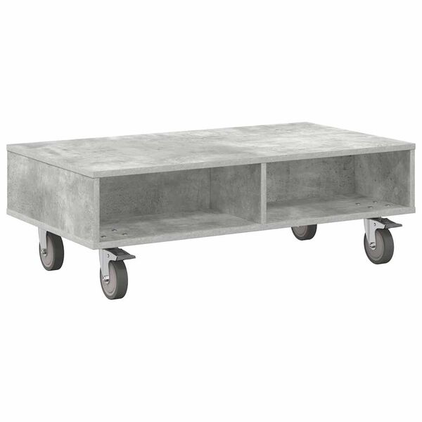 vidaXL Side Table with Wheels Concrete Grey 90 x 50 x 30 cm