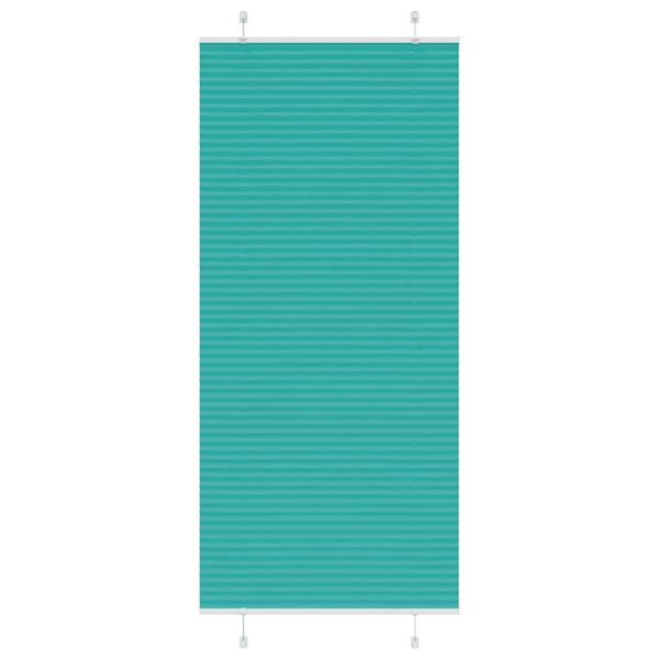 vidaXL Pleated Blind Petrol Green 90x200 cm Fabric Width 89.4 cm Polyester