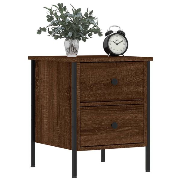 vidaXL Bedside Cabinets 2 pcs Brown Oak 40x42x50 cm Engineered Wood