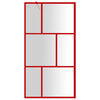 vidaXL Walk-in Shower Wall with Clear ESG Glass Red 115x195 cm