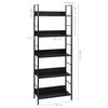 vidaXL 5-Layer Book Shelf Black 60x27.6x158.5 cm Engineered Wood