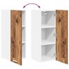 vidaXL Hanging Cabinet with Storage Old Wood and White 30 x 31 x 80 cm