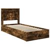 vidaXL Storage Bed with Drawer Smoked Oak 90 x 200 cm Engineered Wood