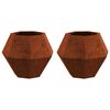 vidaXL Planter 2 pcs Rusty 50 x 50 x 40 cm Weathering Steel