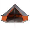 vidaXL Family Tent Tipi 6-Person Grey and Orange Waterproof