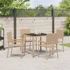 vidaXL Garden Dining Set 5 pcs Beige Poly Rattan