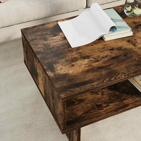 vidaXL Coffee Table Smoked Oak 80 x 46 x 35 cm Engineered Wood