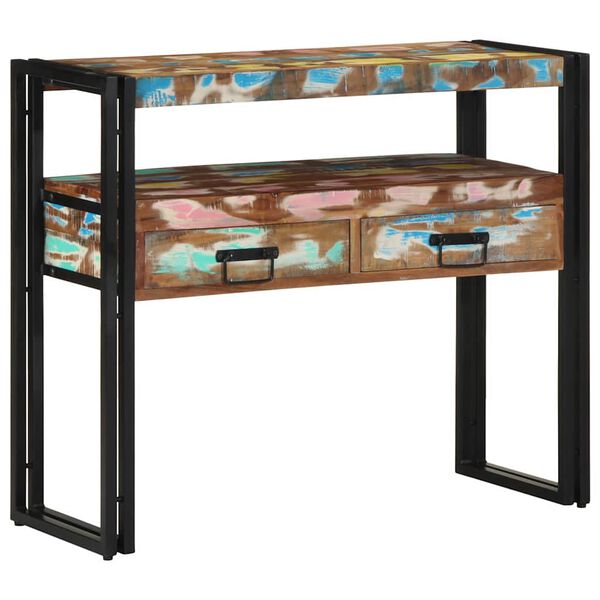vidaXL Console Table Multicolour 90 x 33 x 75 cm Solid Reclaim Wood