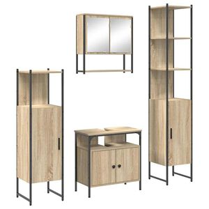 vidaXL Bathroom Furniture Set 4 pcs Sonoma Oak Engineered Wood