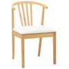 vidaXL Dining Chair 2 pcs Natural and White Solid Rubberwood