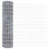 vidaXL Fence with Post Silver 1.5 x 10 m Steel