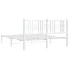 vidaXL Metal Bed Frame without Mattress with Headboard White 160x200cm