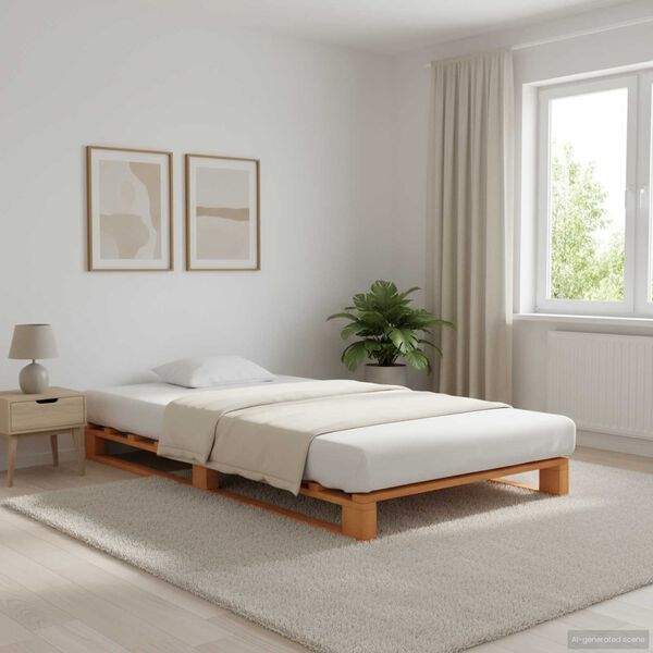 vidaXL Pallet Bed Frame without Mattress Brown 90x200cm Solid Wood