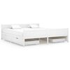 vidaXL Bed Frame without Mattress White Solid Wood Pine 180x200 cm Super King
