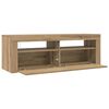 vidaXL TV Cabinet with LED Lights Artisan Oak 120x35x40 cm Engineered Wood