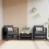 vidaXL Garden Chairs 2 pcs Black Solid Wood Pine